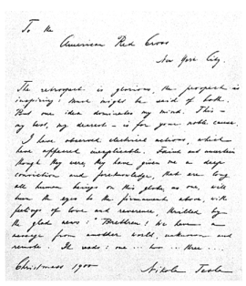 tesla red cross letter